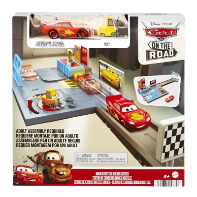 Disney Pixar Cars On The Road Dinoco Rusteze Racing Center Mcqueen & Pitty