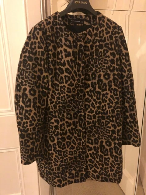 Zara leopard top print jacquard coat