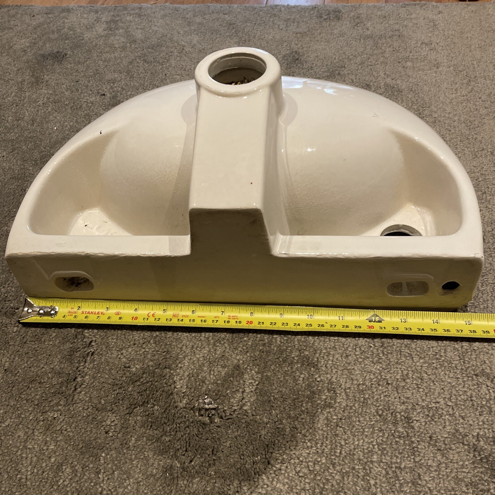 Small semicircular cloakroom white ceramic hand wash basin eBay