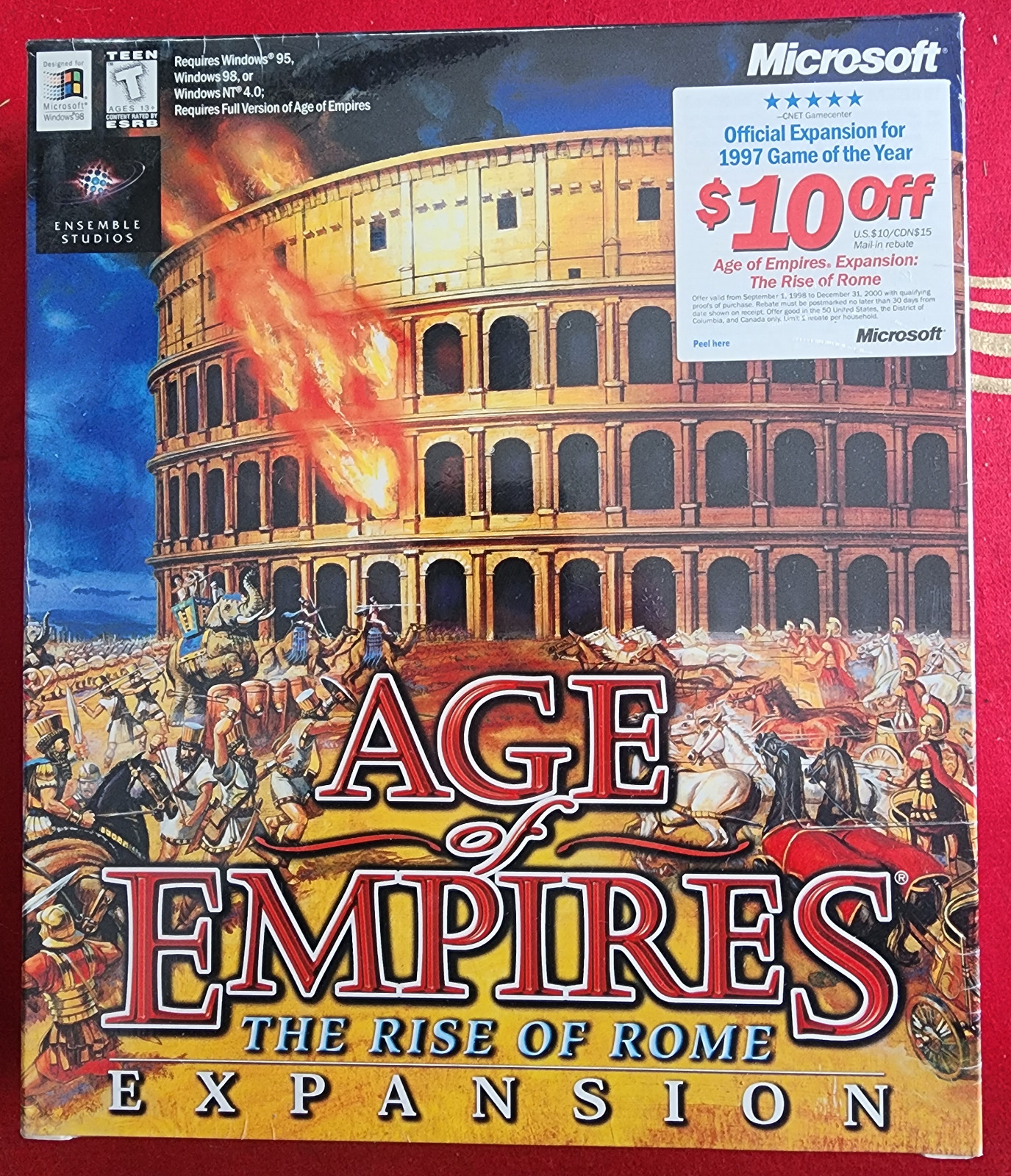 Age of Empires Rise of Rome Big Box NEW 1998 US Factory Retail Sealed Expansion