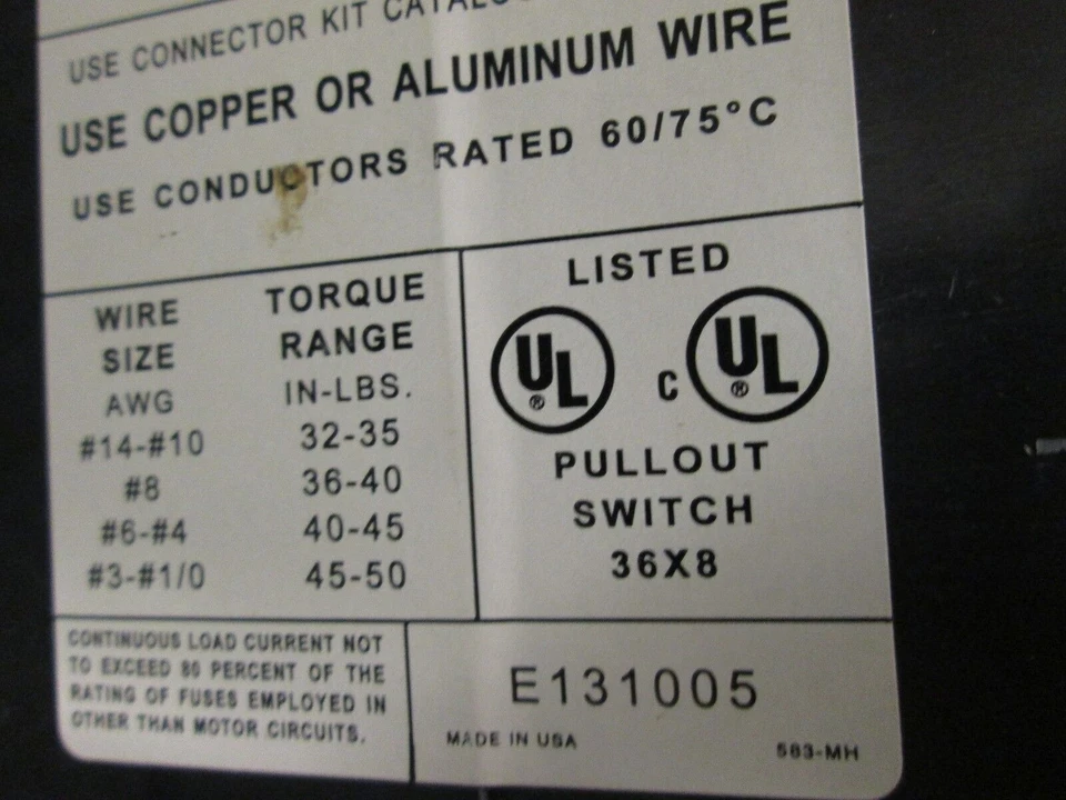 Celdas de medición de placa de panel Amp FMV 100/200A 480V usadas Foto 4 de 4