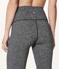 Lululemon Wonder Under High Rise Tight Sz 6 Heathered Black Yoga Gym Athleisure