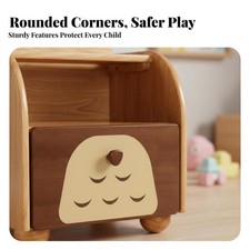 Multi-Tier Storage Stand Child-Safe Rounded Corners Owl-Themed End Table