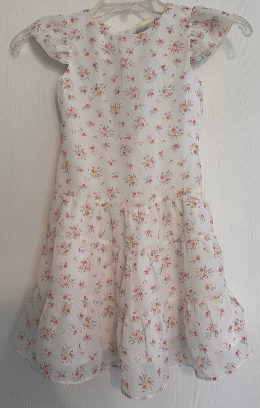NWT Laura Ashley Girls Size 5 Capped Sleeve Satiny Lined Floral Dress