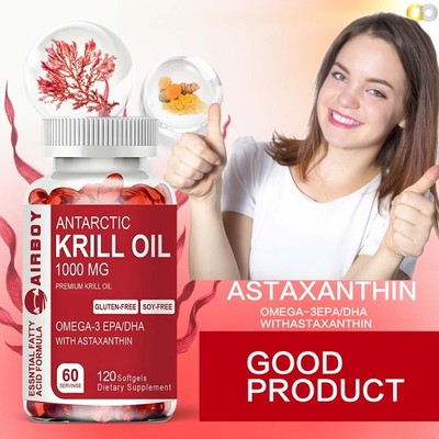 Antarctic Krill Oil 1000mg Capsules - Normal Cardiac Function - 120pcs