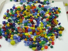 2 Pounds Assorted Shapes and Sizes India Handmade Multicolor Glass Bead D-10