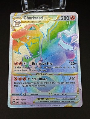 Pokémon Charizard VSTAR Rainbow Secret Rare 174/172 - Brilliant Stars - Englisch