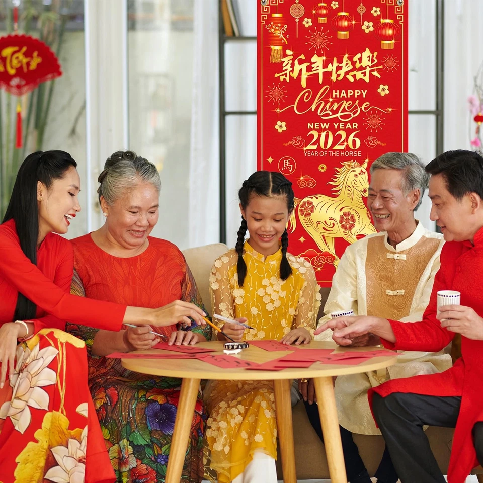 Decoración Año Nuevo Chino 2026 Año Nuevo Chino Cubierta de Puerta, El Año del... Foto 2 de 4