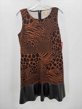 Pre-Owned MICHAEL Michael Kors Brown Size Large Knee Length Sleeveless Dress