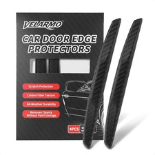 4PCS Car Door Edge Guards 3D Carbon Fiber Scratch Protector Black  Anti-Coll...