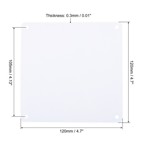 140mm Fan Dust Filter with Screw, 10 Pack PVC Dustproof Mesh Cover Guard, White - Afbeelding 2 van 6