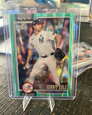 Topps Chrome 2026 Gerrit Cole Aqua Raywave 050/199 #191 New York Yankees