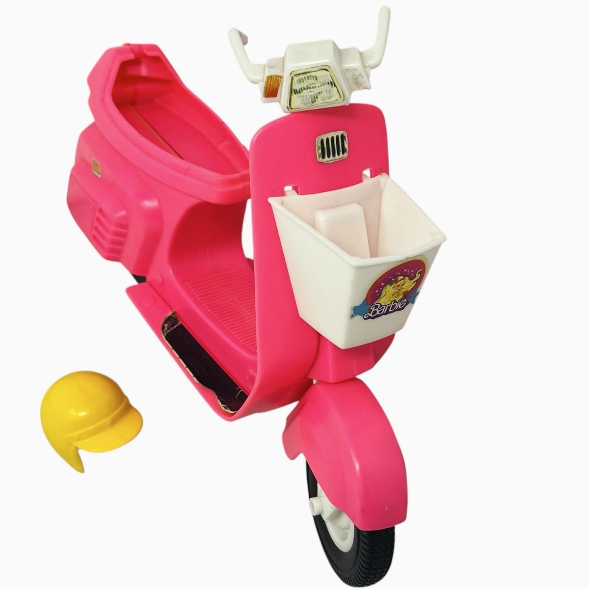 ばーびー 1978 Barbie StarCycle Scooter Moped Yellow Helmet Motorcycle