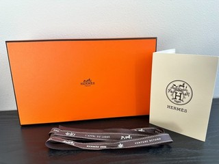 Hermes 100% authentic scarf wallet pouch small purse gift box w/ribbon