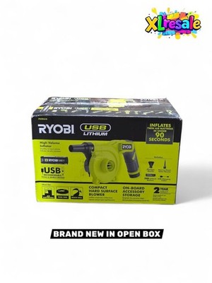 Ryobi High Volume Inflator W/ USB Lithium Ah Battery Charging