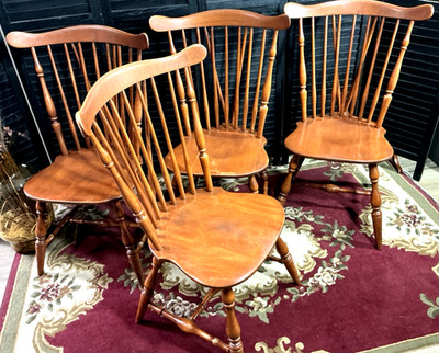 Set 4 Vintage Heywood Wakefield Priscilla Dining Chairs Spindle Set 4 Vintage Heywood Wakefield Priscilla Dining Chairs Spindle