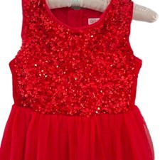 Cat  Jack Christmas Dress Girls Red Tulle Sequins Kids size 6 Year