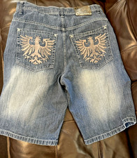 Vintage Southpole Denim Jean Shorts Size 38 Y2K Hip Hop Baggy