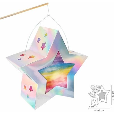 URSUS Laternen Bastelset Twinkle Star, Metallic Silber Irisierend