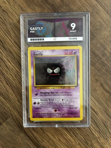 WOTC Gastly Base Set 50/102 Regular ACE 9 Graded (1999)