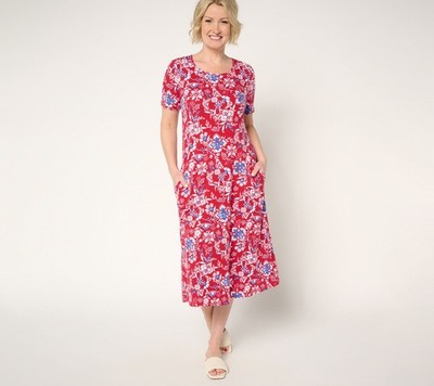 Gloria Vanderbilt Women's Dress Sz M Denim & Co. Favorite Multi-colored A681229