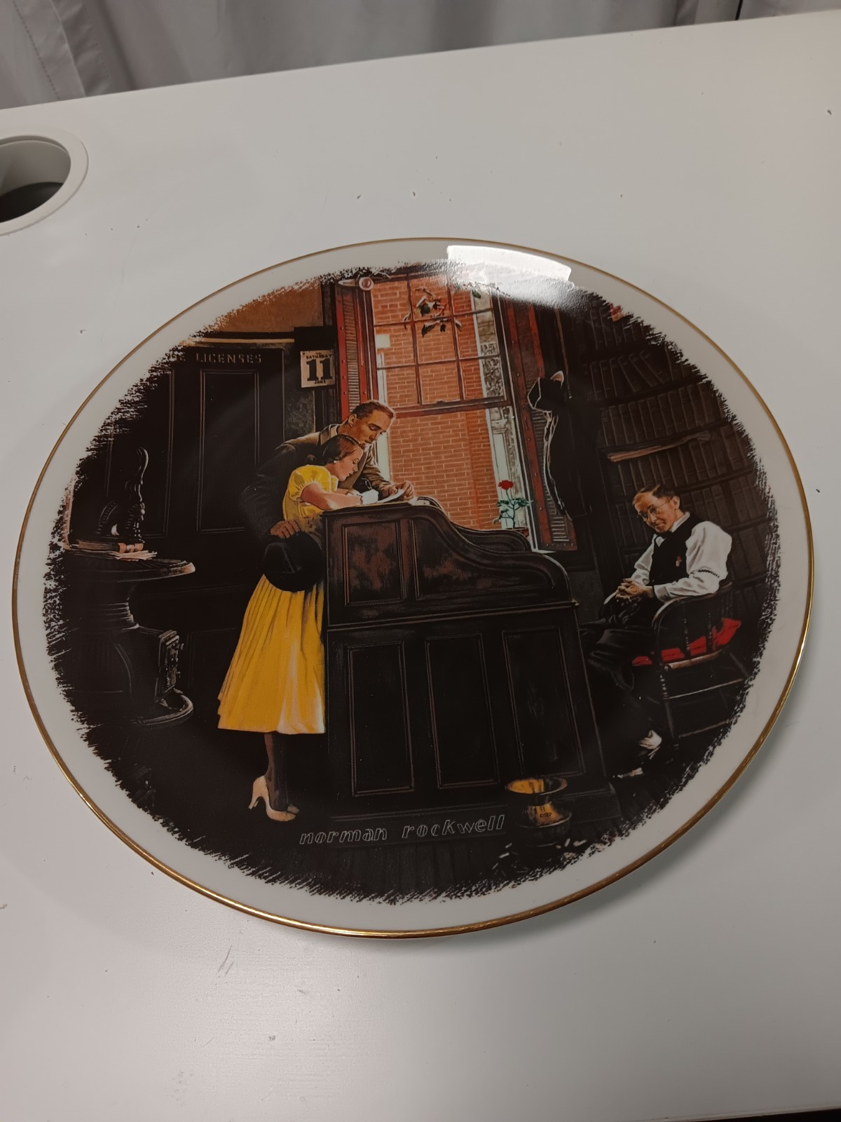 Norman Rockwell The Marriage License Saturday Evening Post Plate- Collectible