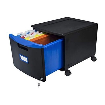  61269U01C File Cabinet, 1-Drawer, Black/Blue 