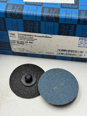 PFERD Abrasive Discs Combidisc 50mm SiC 60 Grit With QuickChange Stud 100pcs