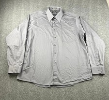 Arrow Men's Dress Shirt Size XL Gray Sateen Wrinkle-Free