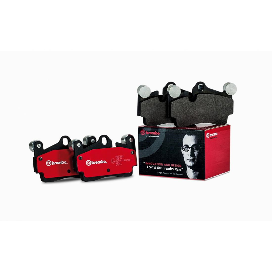 Fits 2005-2006 Ford GT Front + Rear Ceramic Brake Pads - Brembo Premium OE