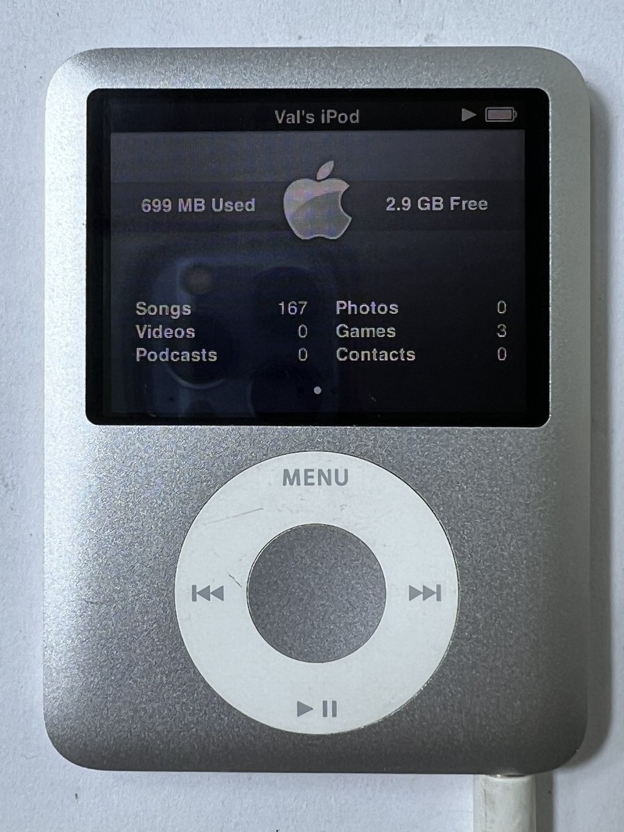 Apple iPod Nano 3rd Gen 4GB A1236 MP3 Player SILVER MA978LL/A