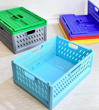 Multicolor Stackable Plastic Storage Crate Organizer