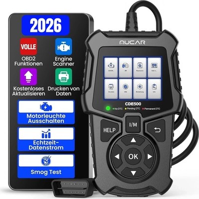 2026 MUCAR CDE500 Profi Auto Auslesegerät OBD2 Diagnosegerät Scanner Code Reader