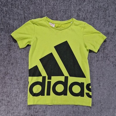 Adidas T-Shirt limettengrün Jungen klein 7-8 Jahre P2P 13,5'' 