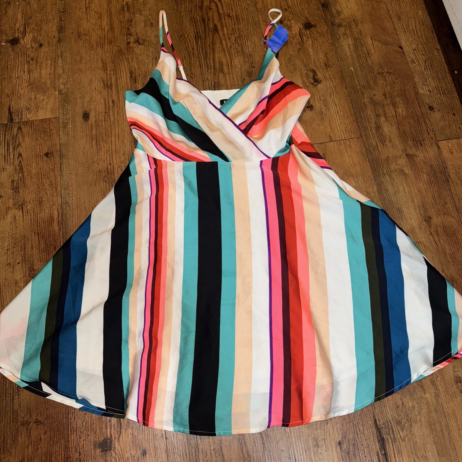 Express Woman’s Multi Colored Stripped Medium Fla… - image 1