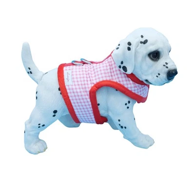 ALVONJA Hundegeschirr kleine, mittlere Hunde, Hundemantel Karo rot