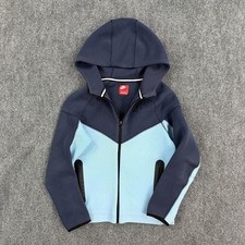 Nike Hoodie Youth Large Blue Tech Fleece Full Zip Colorblock Pockets FD3285-410