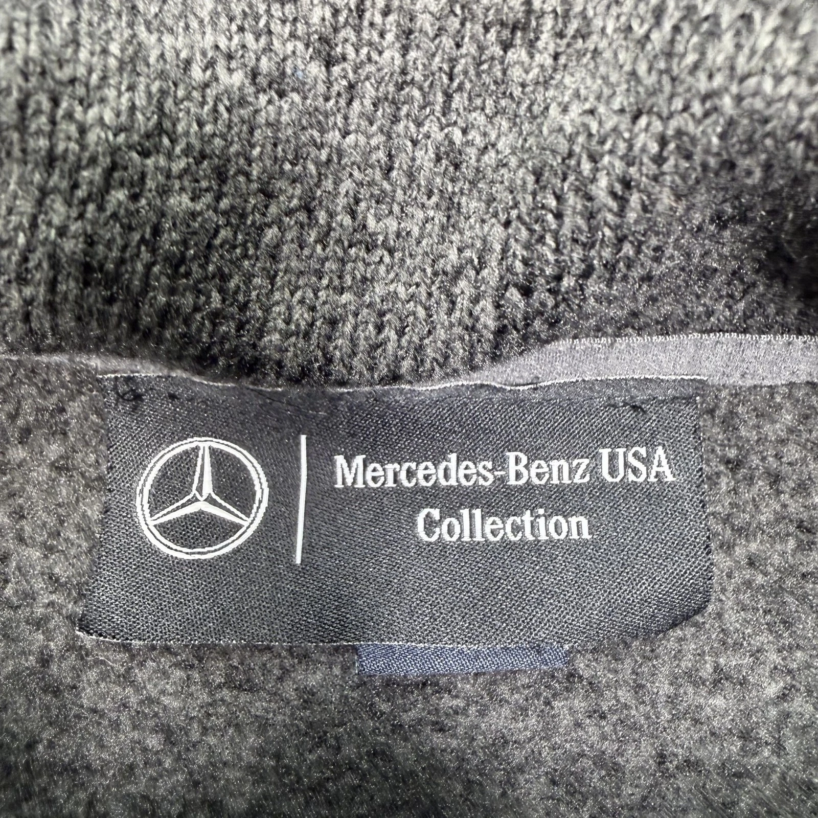 Mercedes-Benz Jacket Mens Large Gray Fleece Full Zip Stand Collar Logo Pockets image 3