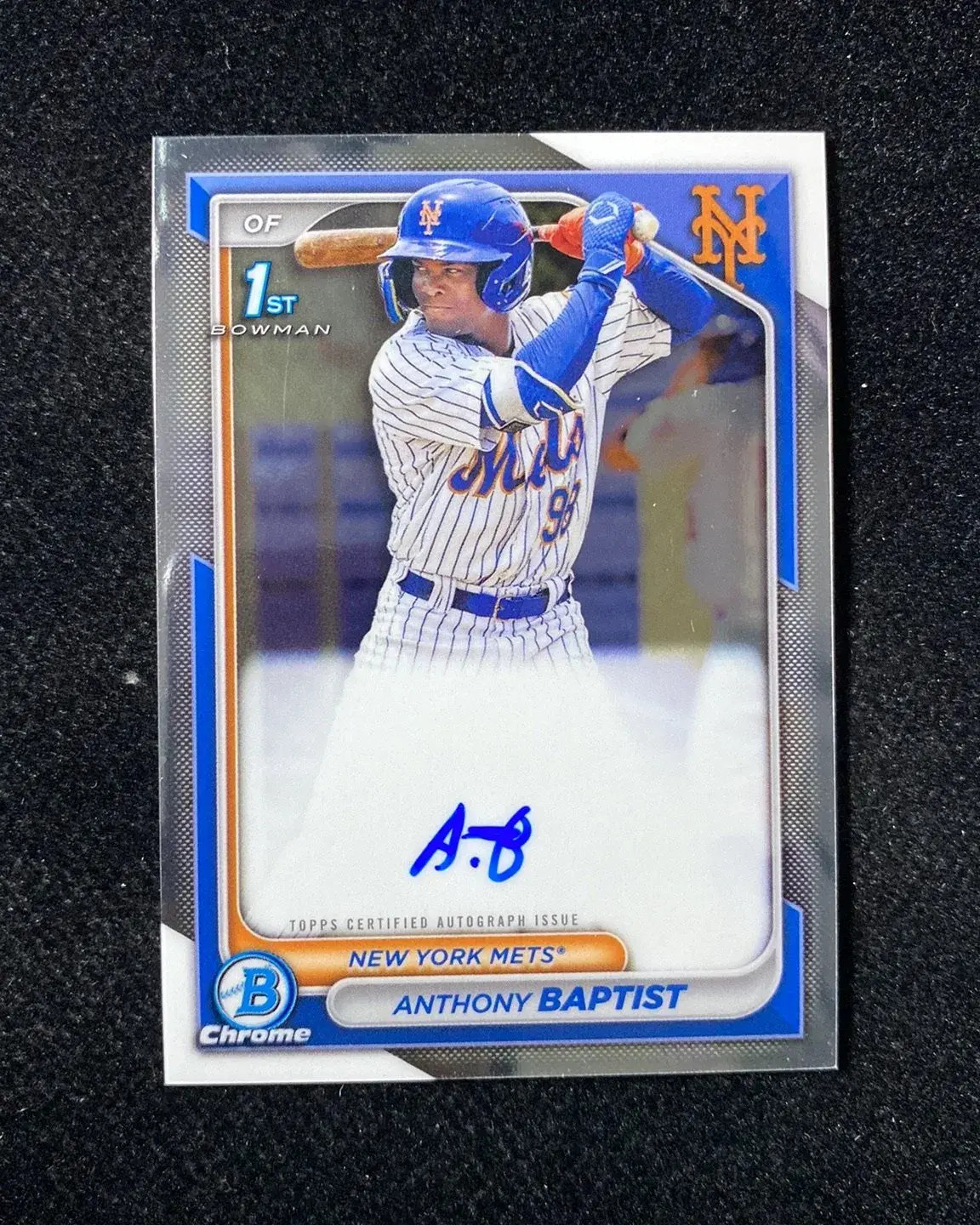 2024 Bowman Chrome Prospects #CPA-AB Anthony Baptist 1st Auto Mets TOM