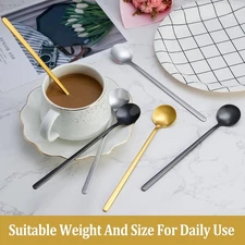 12 Pcs Teaspoons Set 6.7 Inch Long Handle Stirring Small Food Grade Stainless