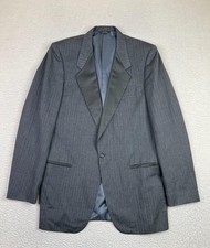 Vintage Yves Saint Laurent Tuxedo Jacket Mens 42L Gray Shawl Lapel USA 80s