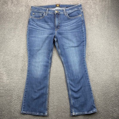 Lee Women's Jeans Sz 16C Mid Rise Bootcut Blue Denim Stretch Pants