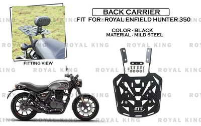Porte-bagages arrière avec raccord adapté pour "Royal Enfield Hunter 350" - Photo 1/4