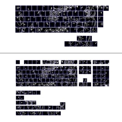 Anime 74/140Key Keycaps Original Height PBT Side Print Backlit Keycap Set