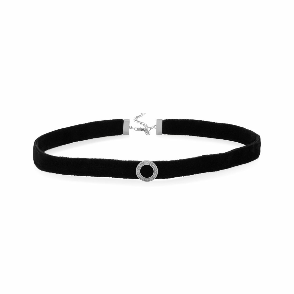 AzureBella Jewelry Black Velvet Choker Necklace Cubic Zirconia Circle Rhodium on Sterling Silver AzureBella Jewelry Black Velvet Choker Necklace Cubic Zirconia Circle Rhodium on Sterling Silver