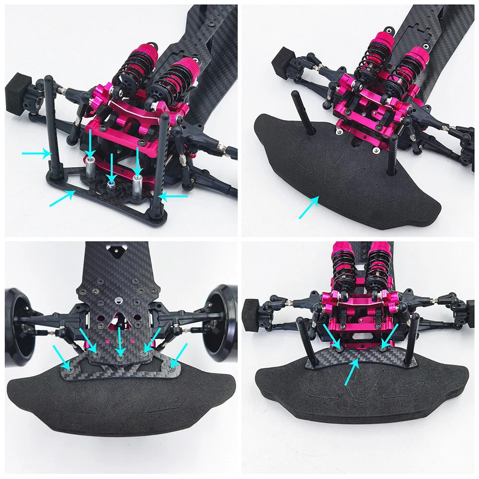 Alloy & CF Chassis Sakura D5S Frame Kit Remodel Belt Drive 1 /10 RWD Drift Car - Image 4 of 4