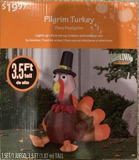 NOWOŚĆ Pilgrim Turcja Dmuchane powietrze Nadmuchiwane oświetlenie wewnątrz / na zewnątrz Święto Dziękczynienia 3,5 cala