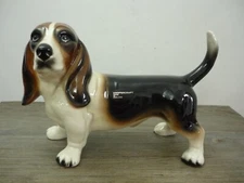 Vintage Coopercraft Bassett Hound Dog Ceramic 23cm Figurine Ornament With Label
