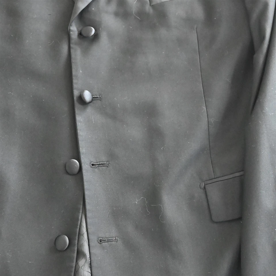 Phat Farm 44L 36x30 Negro Cuatro Botones Hombres Formal Chaqueta Pantalones Esmoquin Foto 3 de 4