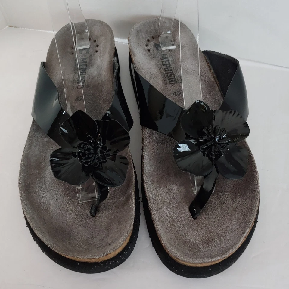 Женские черные лакированные сандалии Mephisto Helen Flower размер ЕС 42. США 11,5 - Изображение 4 из 4